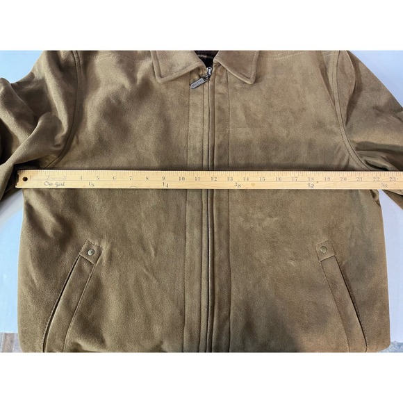 K.A.S. Suede Flannel Lined Full Zip Jacket Lg Brown - Picture 6 of 9